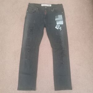 Grunge Winchester Jeans Mens Distressed Thrashed Patched  38x33